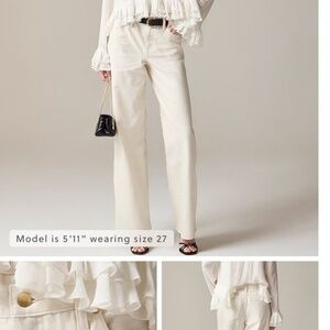 J. Crew lower rise wide leg jean, ecru wash, 30p